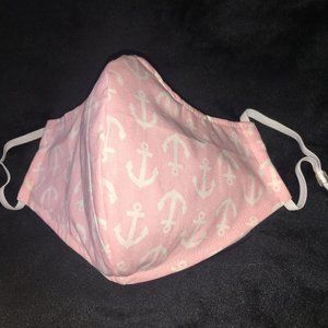 Reusable / Washable Sculpted Mask - Pink Anchor